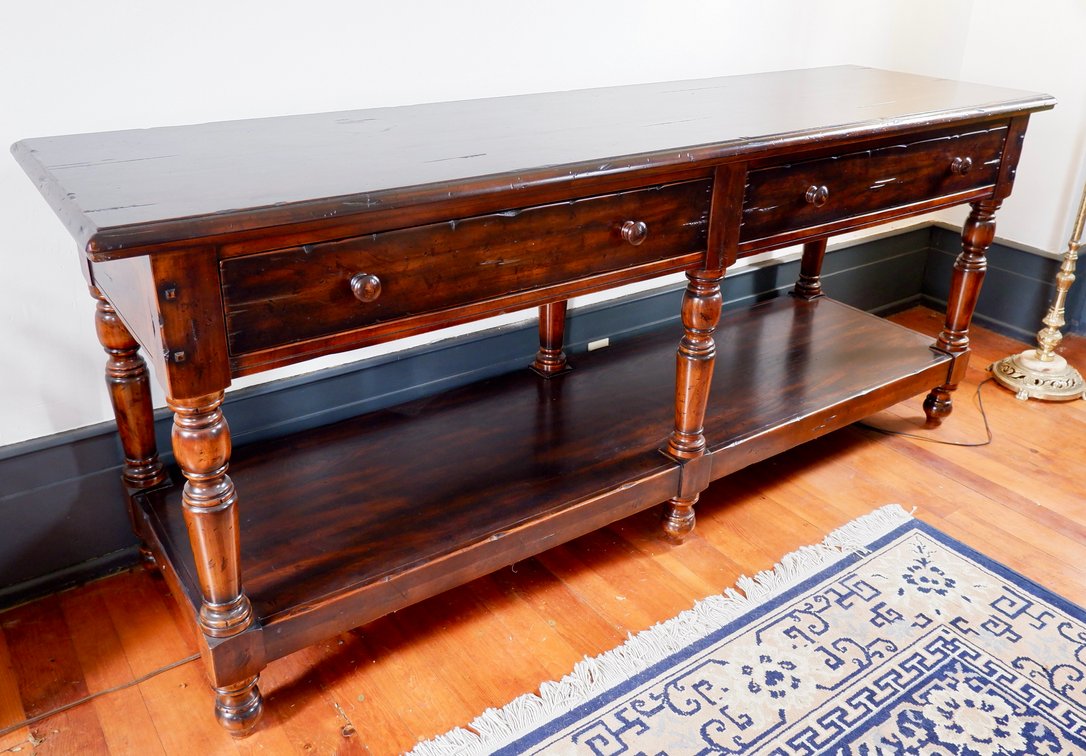 Dark Oak Finish Double Tier Server