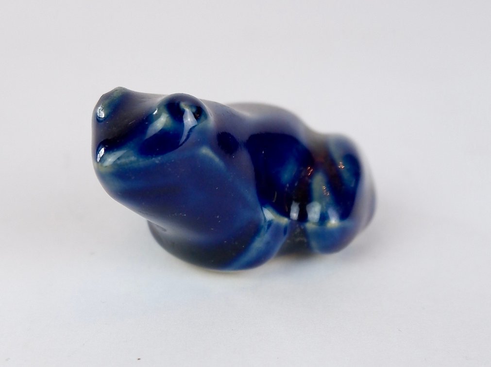 Denby England Cobalt Blue Pottery Frog