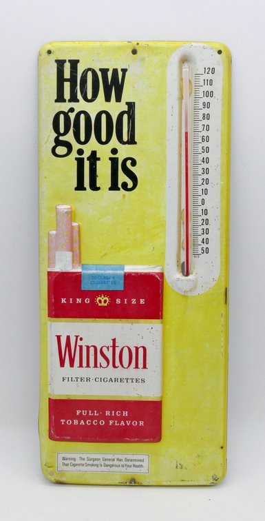 Vintage 1960's Winston Cigarettes Advertising Thermometer