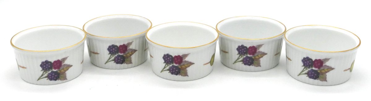 Five Royal Worcester Evesham Custard Cups