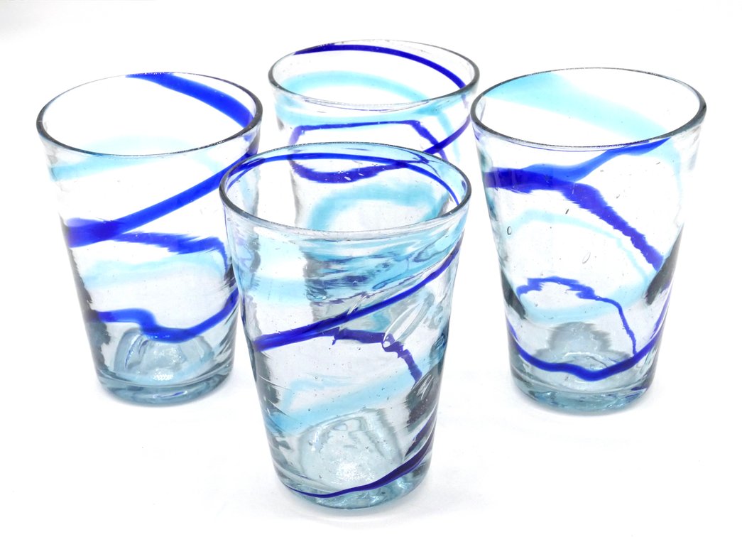 Four Blown Glass Tumblers