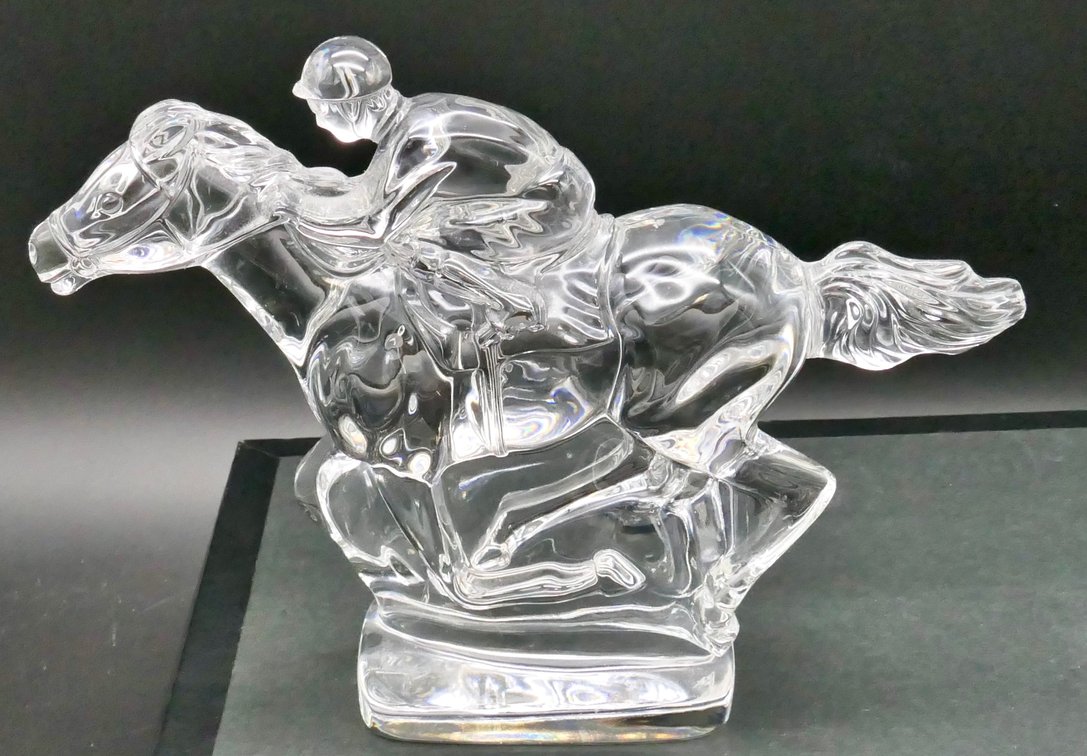 Waterford Clear Glass Horse Racing Figure