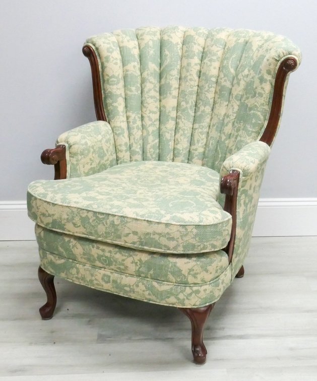 French Style Channel Back Wingback Chair