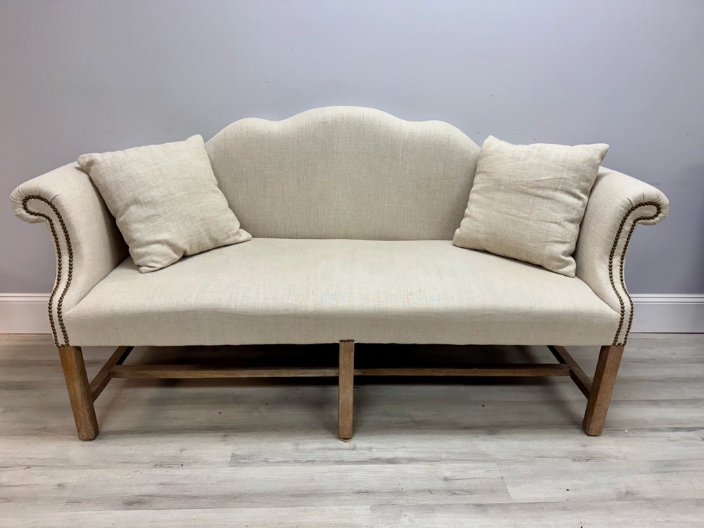 Serpentine Back Chippendale Style Sofa