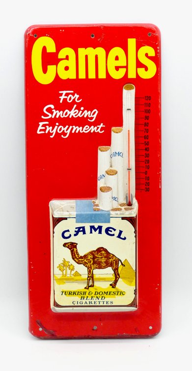Vintage Camel Cigarettes Advertising Thermometer