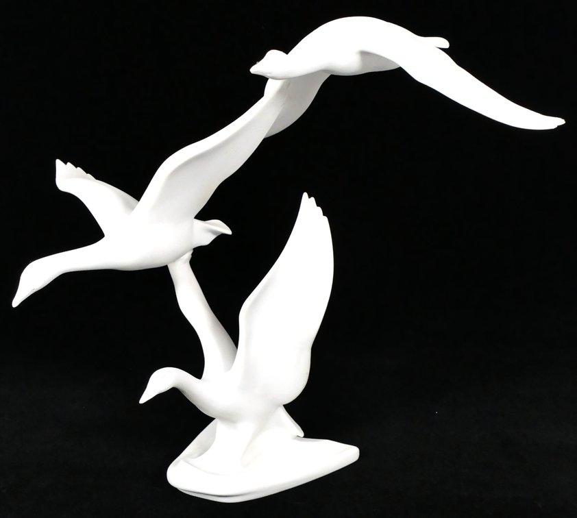 Flying Geese Bisque Figurine