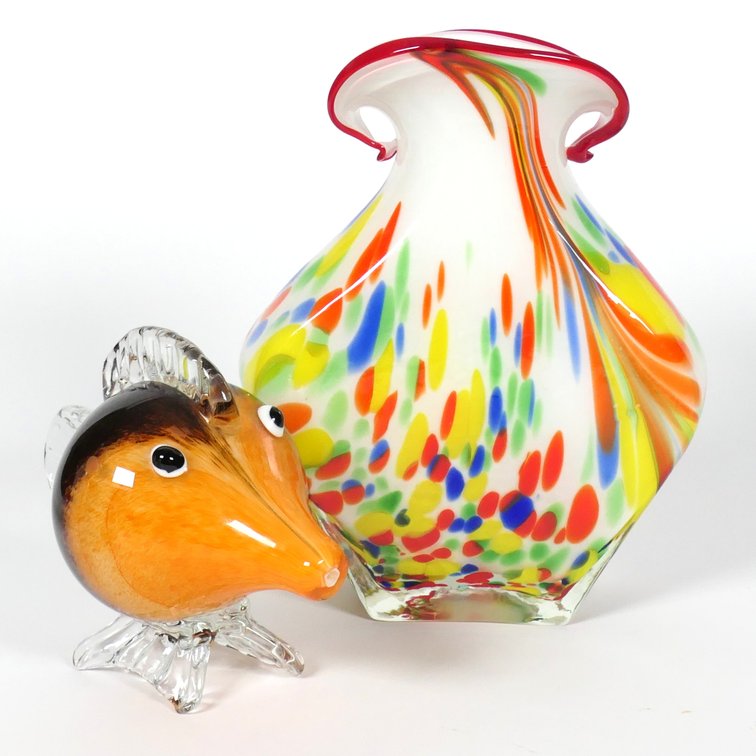 Murano Style Vase and Fish