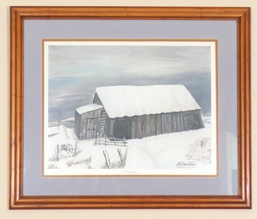 "Old Barn" Lithograph by C. G. Morehead