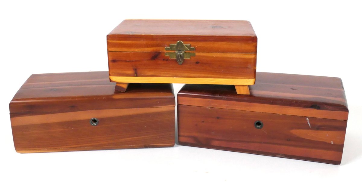 Three Small Cedar Boxes