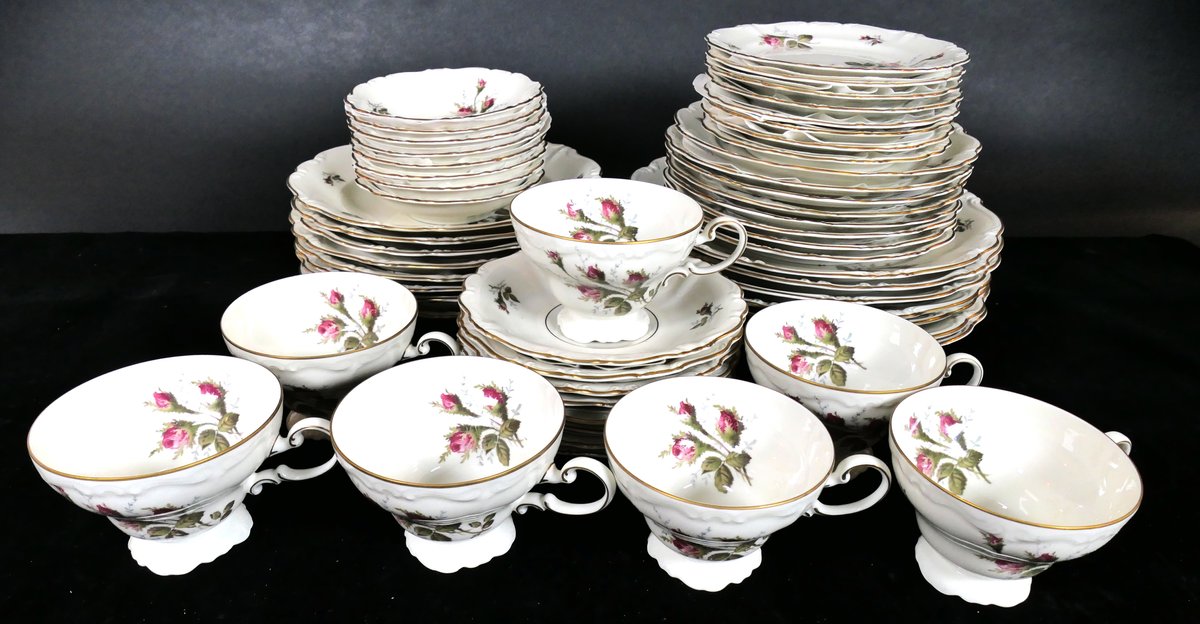 Three Boxes of Rosenthal Moss Rose "Pompadour" China