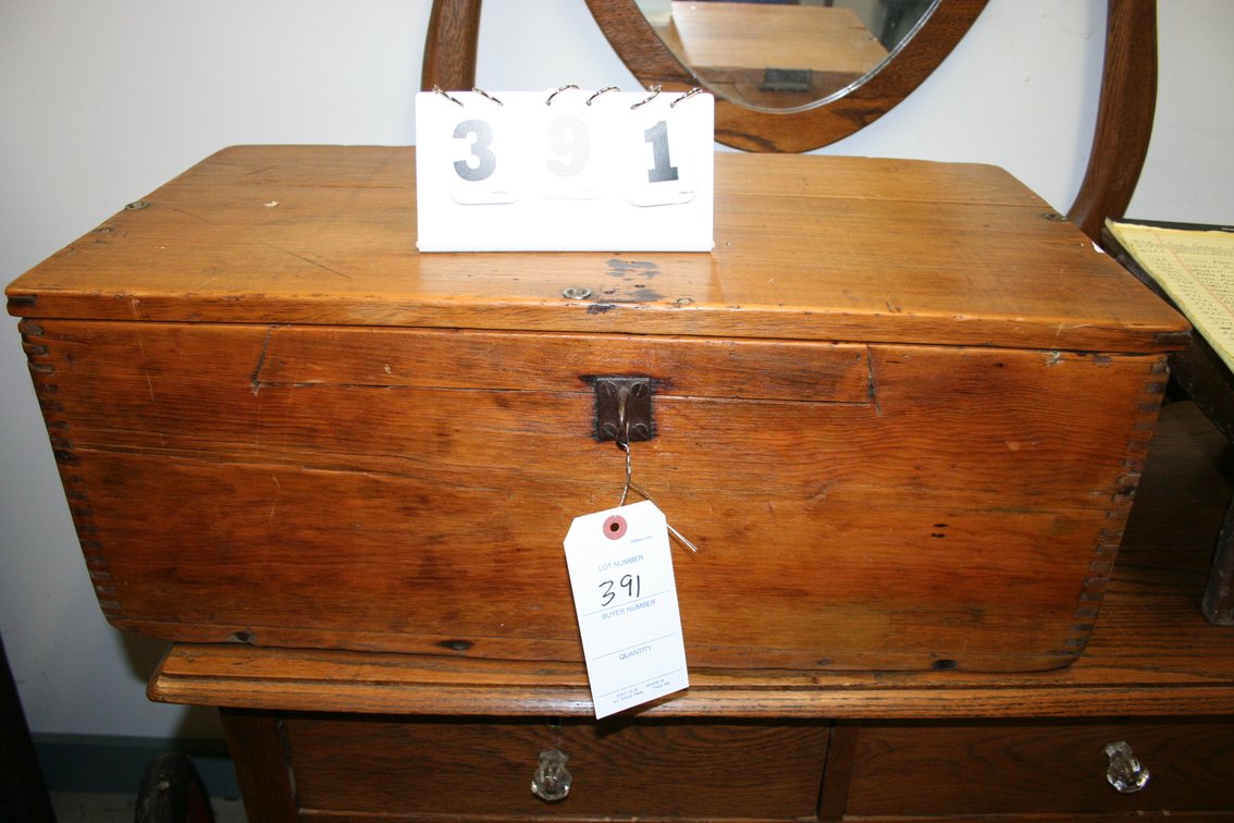Image for Antique Pine Seed Box Dove Tailed 26