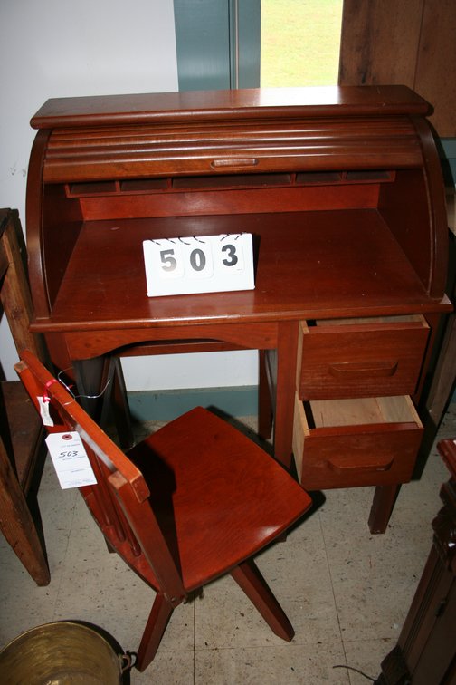 Image for Childs Roll Top Desk & Chair