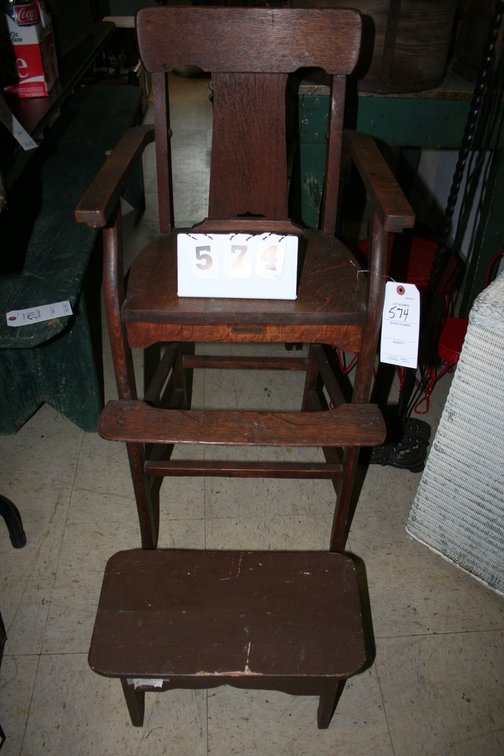 Image for Oak High Chair / Foot Stool