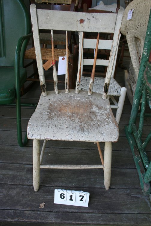 Image for Primitive White Kitchen Chair