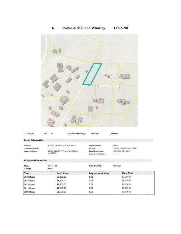 Image for REDEEMED NJ6 - Lot 6 Block 8 on Maple Street, Forest