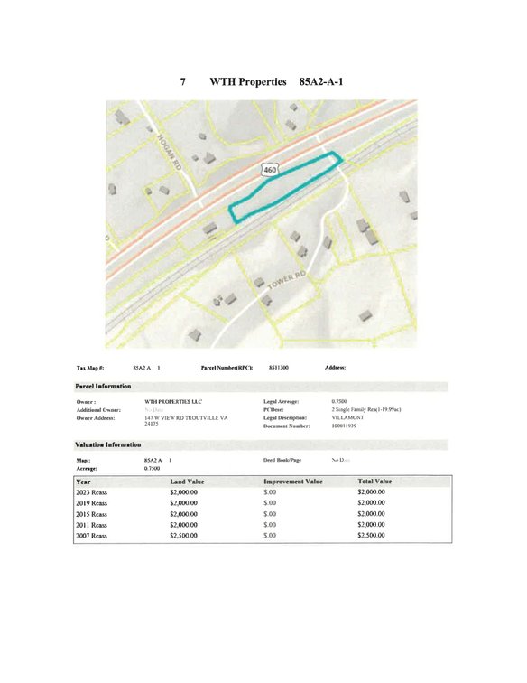 Image for REDEEMED NJ7 - 0.75 acre +/- at Tower Road & W. Lynchburg Sale Turnpike