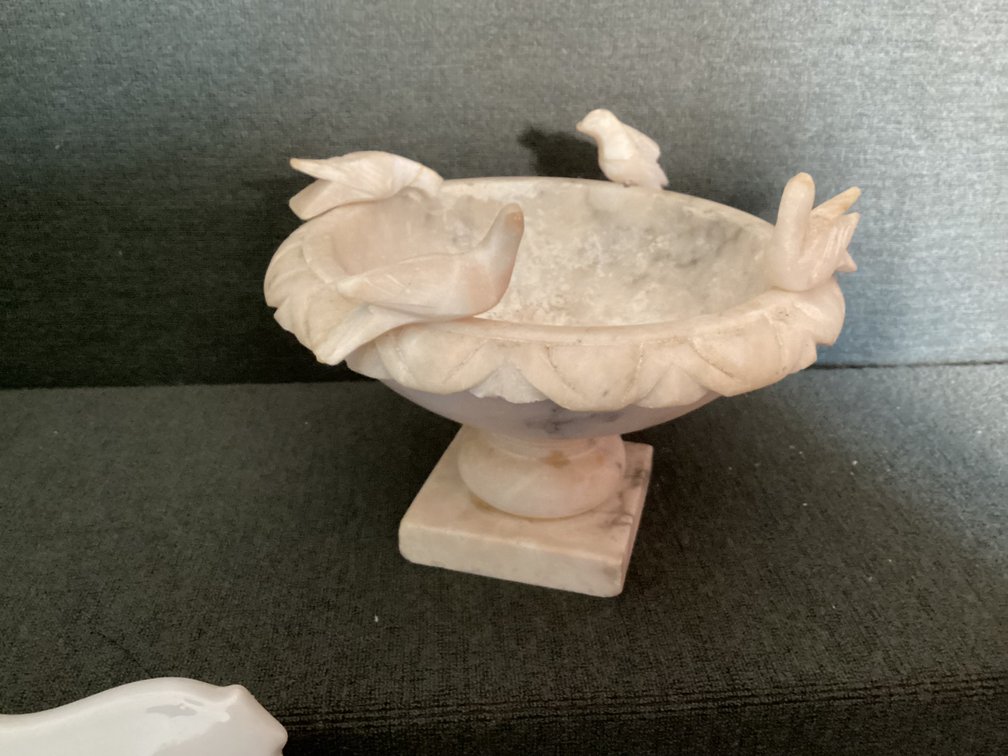 Image for Alabaster Bowl and Hand painted Plate
