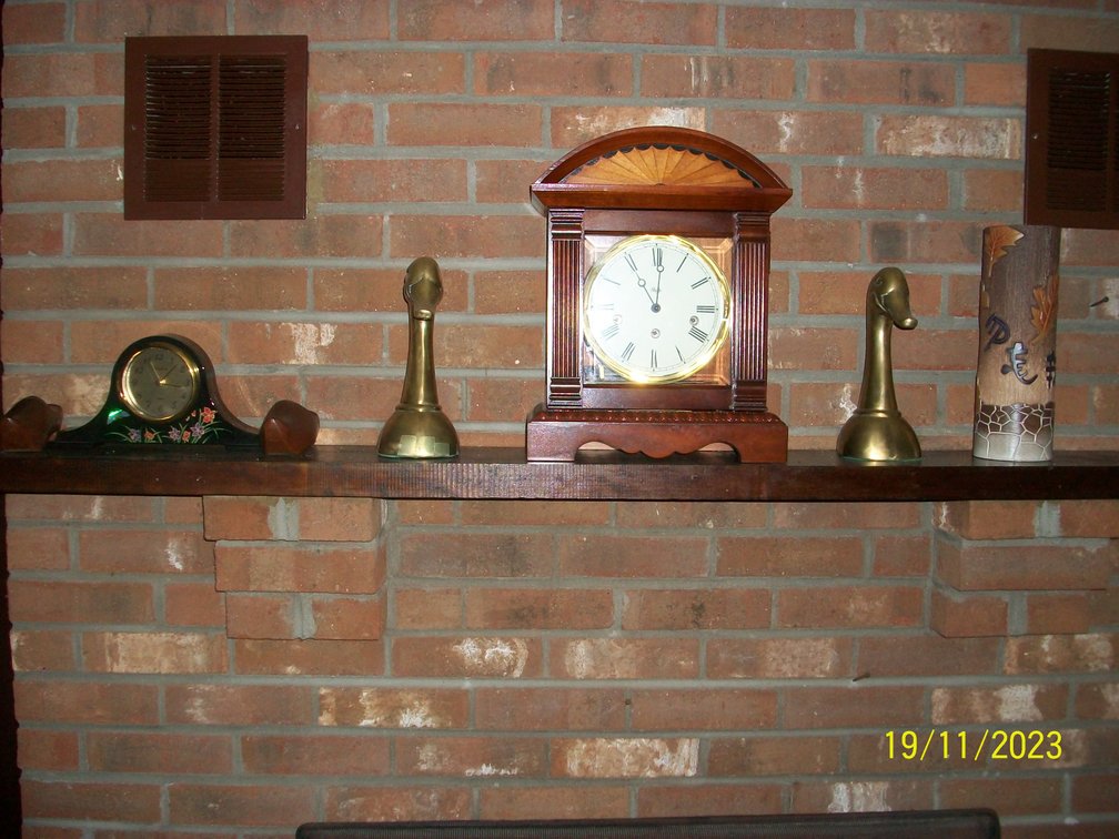 Image for Misc. items on fireplace mantel