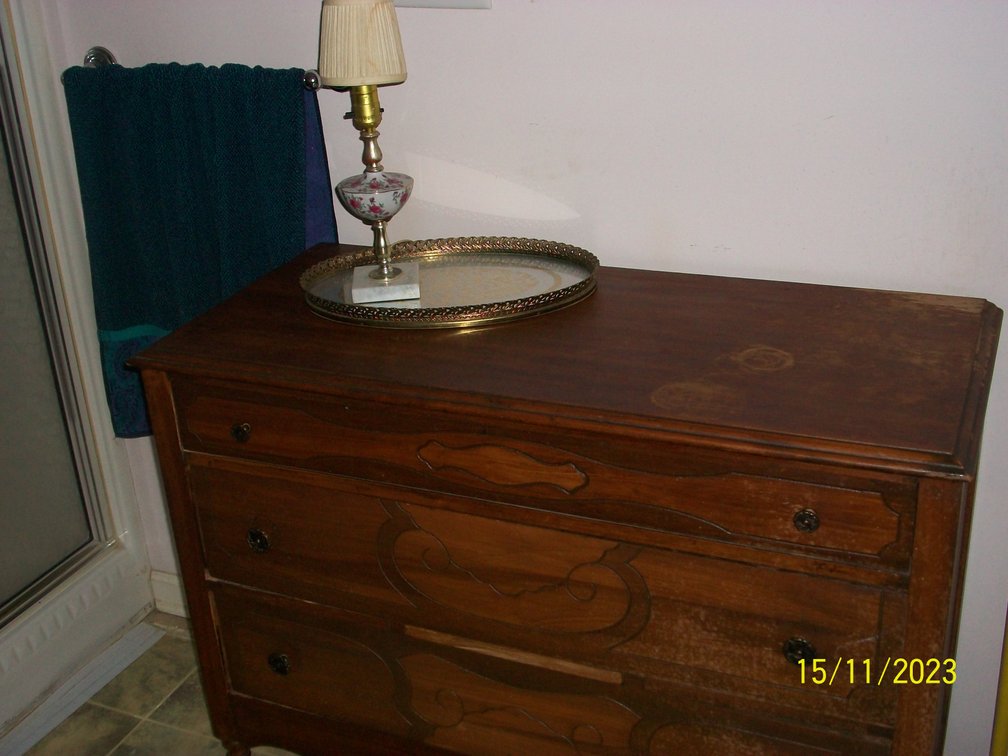Image for 3 Drawer chest by Swansboro Furn. Co. with lamp and platter