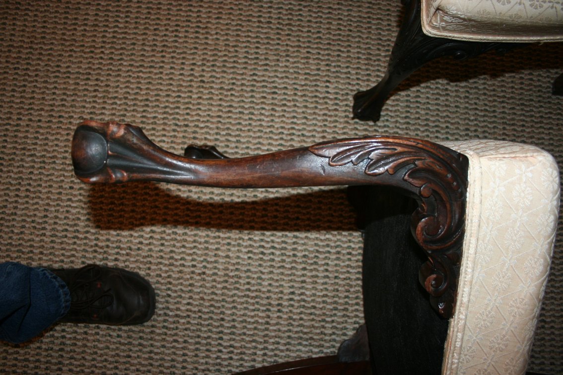 Image for Antique Chippendale Style Chairs Hand Carved - Excellent Condtion