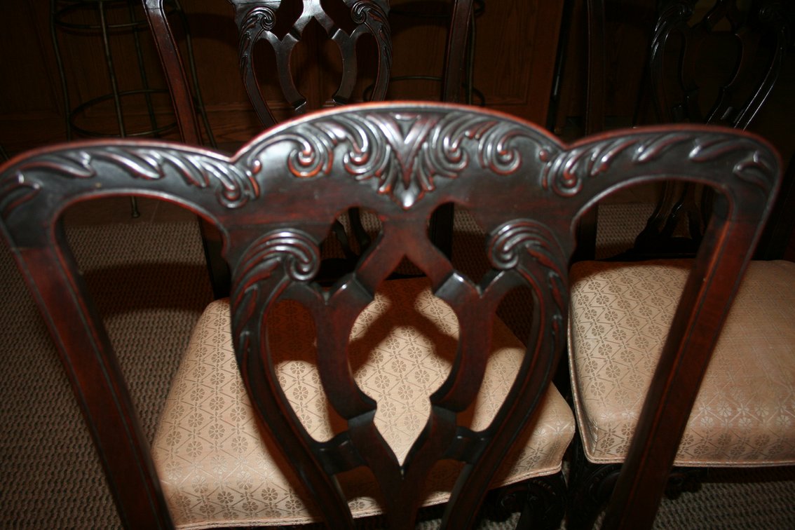 Image for Antique Chippendale Style Chairs Hand Carved - Excellent Condtion