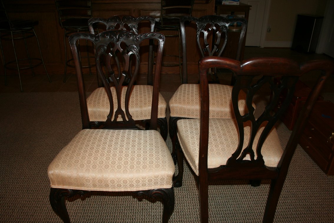 Image for Antique Chippendale Style Chairs Hand Carved - Excellent Condtion