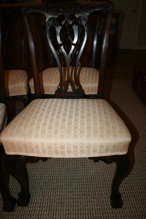 Image for Antique Chippendale Style Chairs Hand Carved - Excellent Condtion
