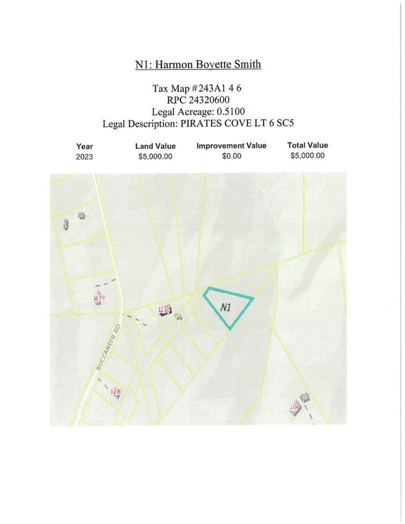 Image for NJ 0.51 acre +/- Pirate's Cove Lot 6 Section 5