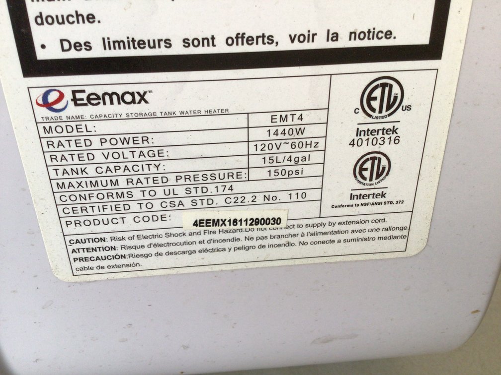 Image for Electric tankless water heater