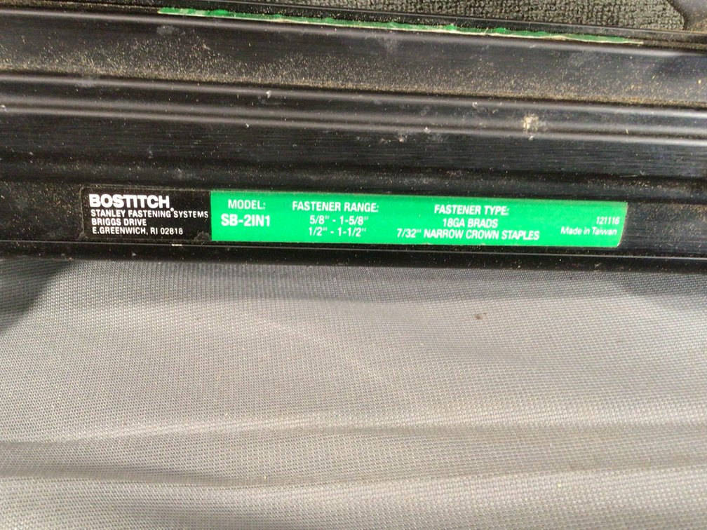 Image for Bostitch air nailer with case.