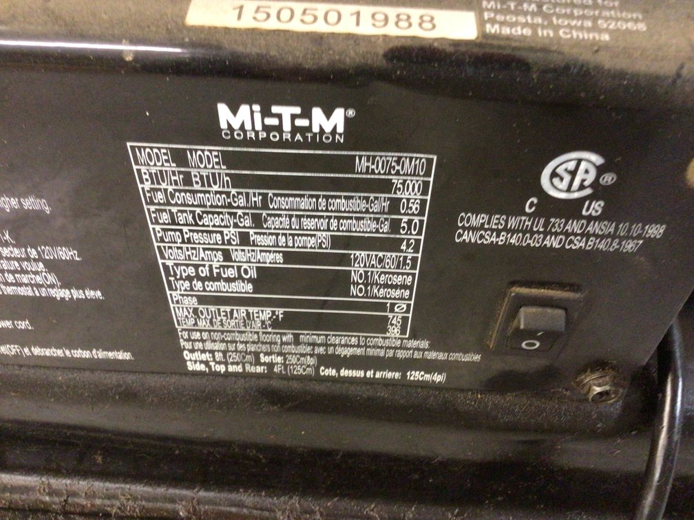 Image for M-T-M shop style kerosene heater