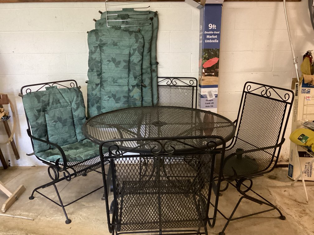 Image for Iron Mesh Outdoor Dining Table with 4 Chairs