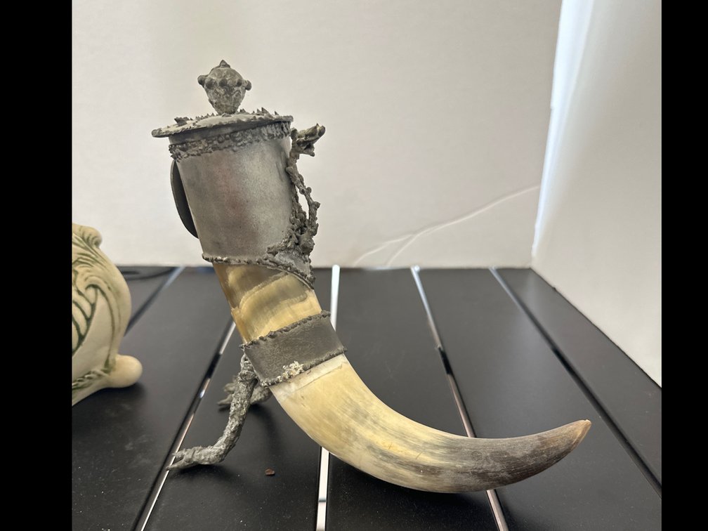 Image for Mantel Clock and decorative bull horn
