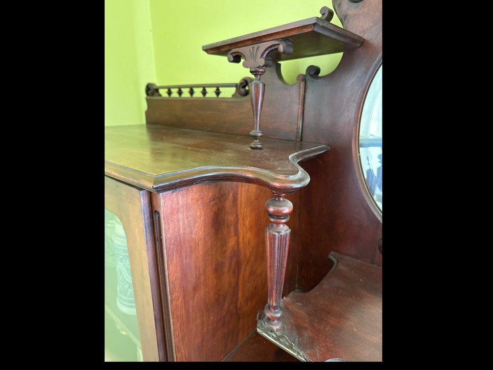 Image for Vintage secretary and curio cabinet
