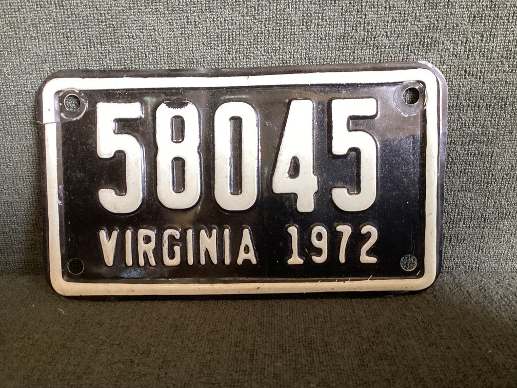 Image for 1972 VA Motorcycle License Plate