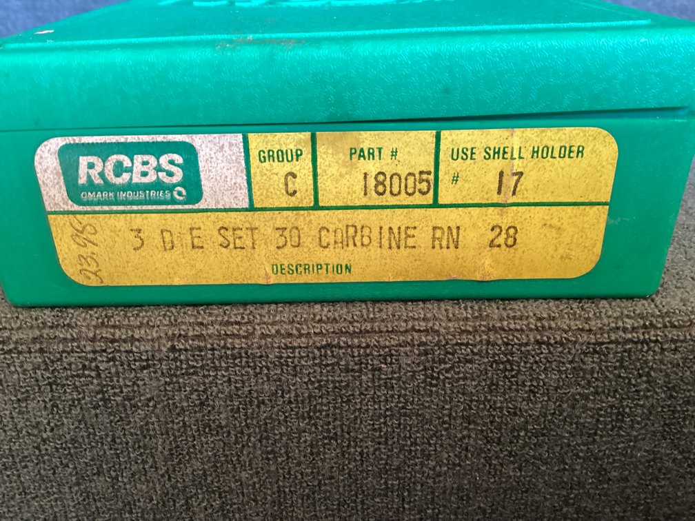 Image for RCBS 3 DIE SET 30 CARBINE RN 28