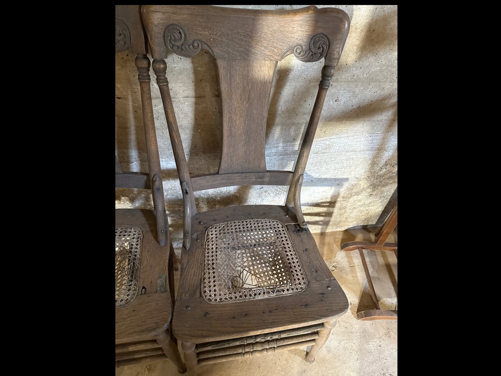 Image for Cane bottom chairs in need of repair