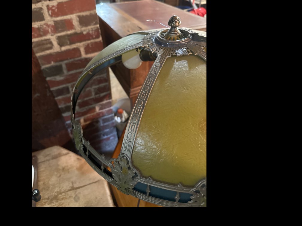 Image for Tiffany style lamp (broke shade) and table