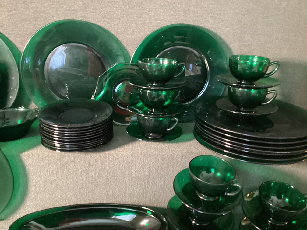 Image for Green Glass Dinnerware