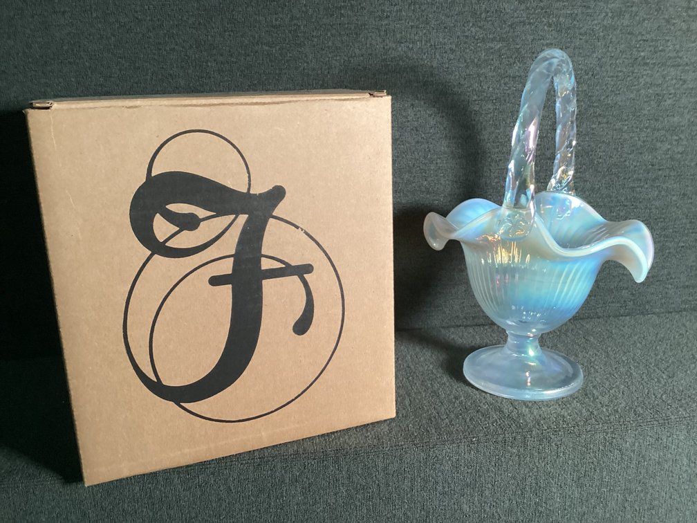 Image for Fenton Opalescent Basket in Original Box