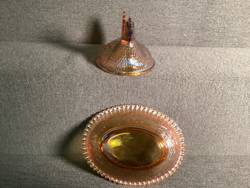 Image for Carnival Glass Hen on Nest