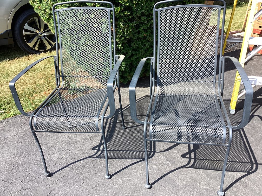 Image for Iron Mesh Porch Chairs - Pair