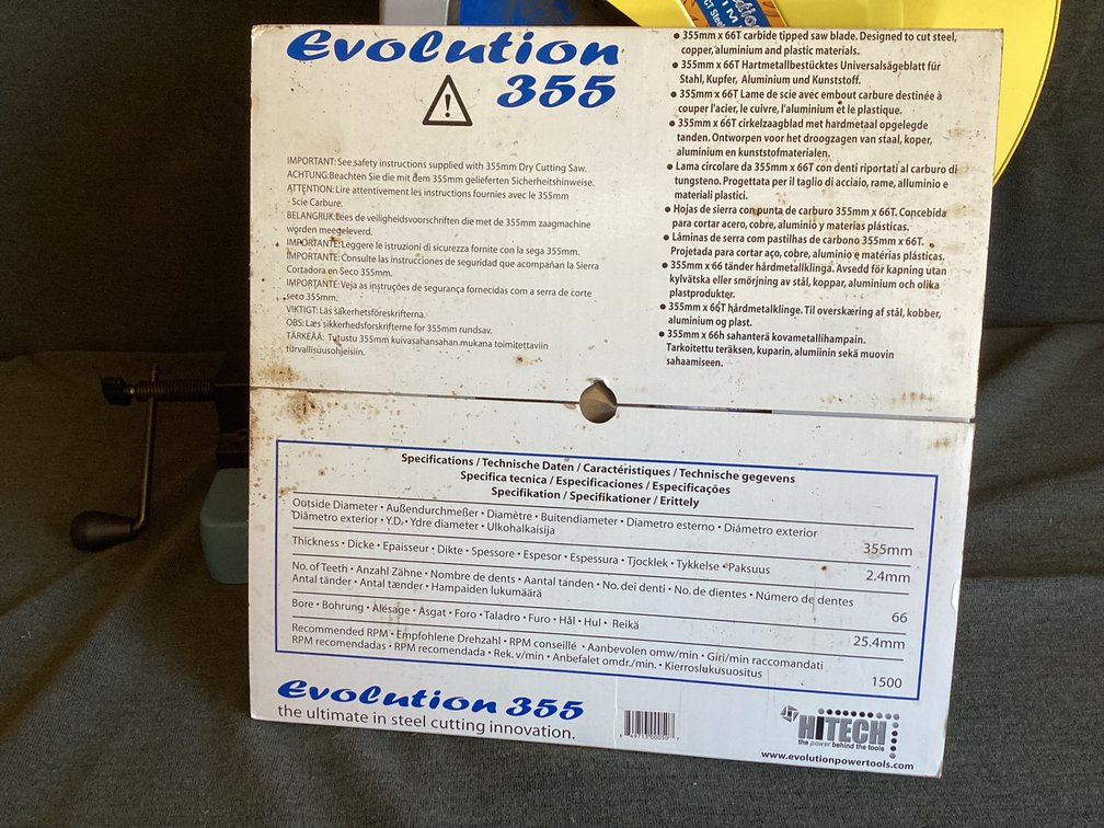 Image for Evolution 9314-T2 Steel Cutting Chop Saw
