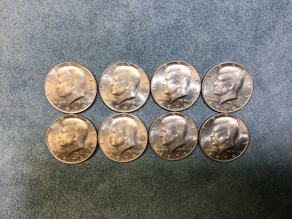 Image for Eight Kennedy Half Dollars, 1974