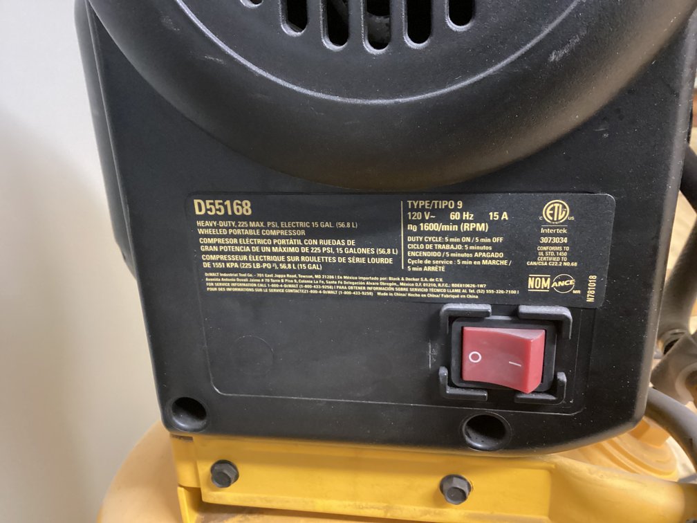 Image for De Walt Air Compressor
