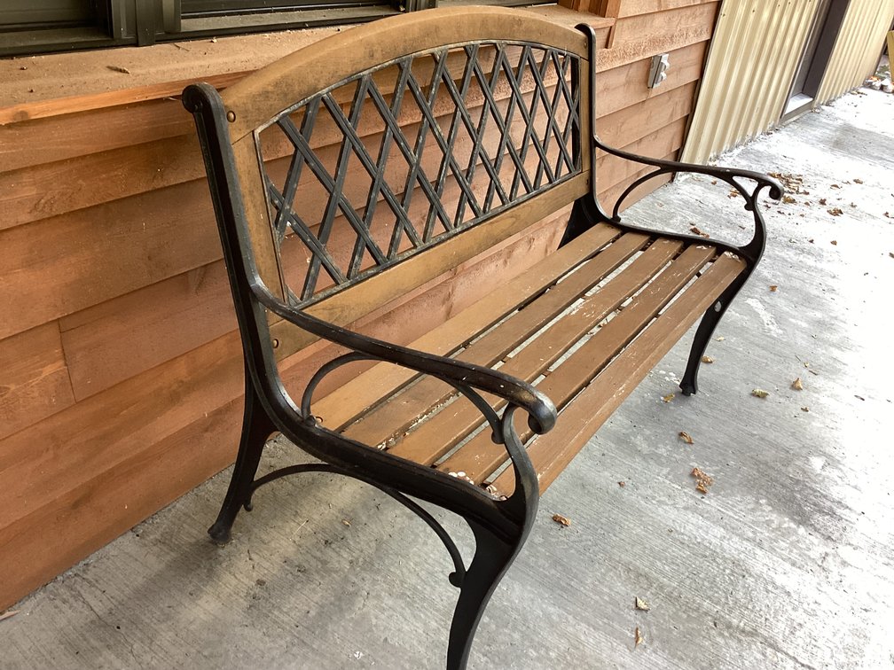 Image for Wood bench on Metal Frame