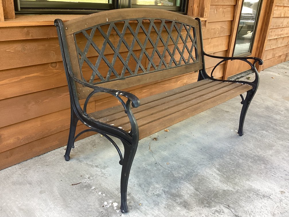 Image for Wood Bench on Metal Frame