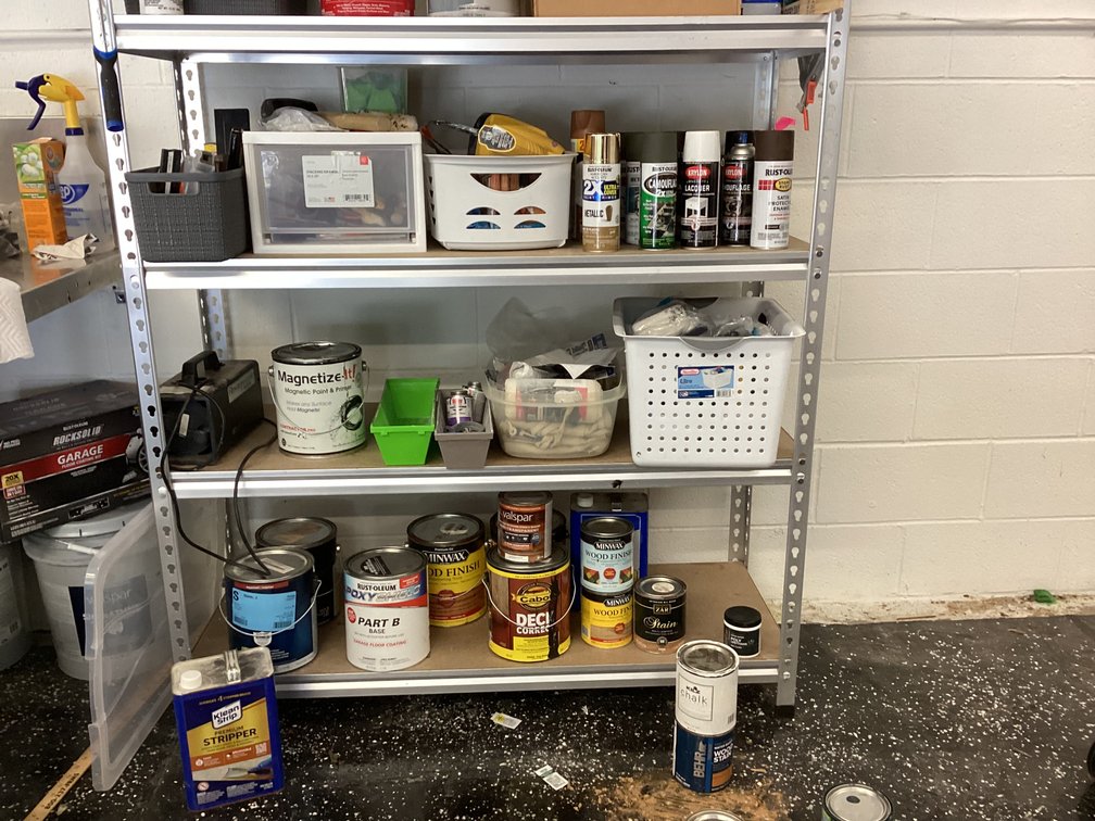 Image for Shelf and Mixed Lot of Paint and Painting Supplies
