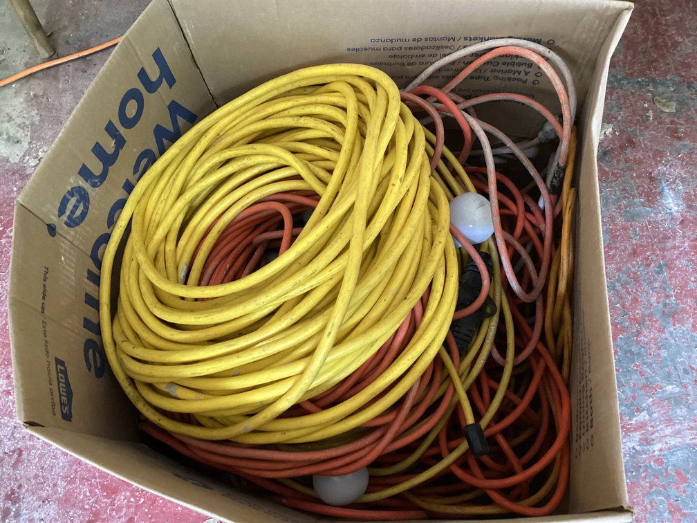 Image for Lot of Extension Cords and Drop Cords with Lights