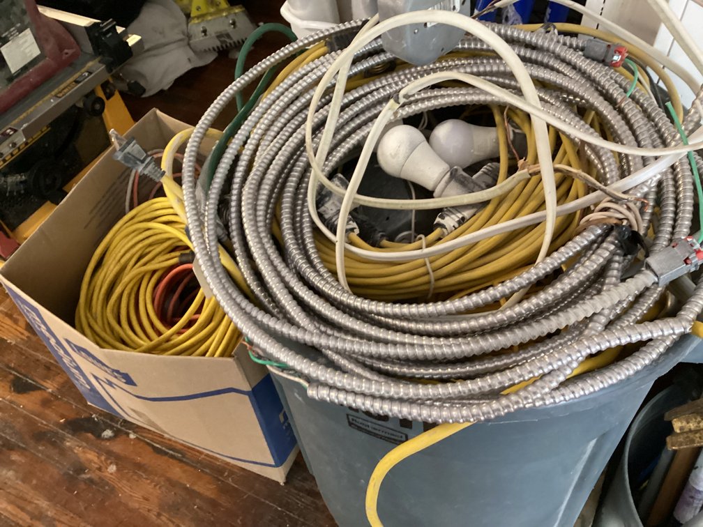 Image for Lot of Extension Cords and Drop Cords with Lights